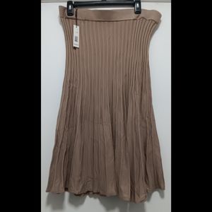 Tahari Midi Rib Knit Skirt in Desert Dune Size XL
